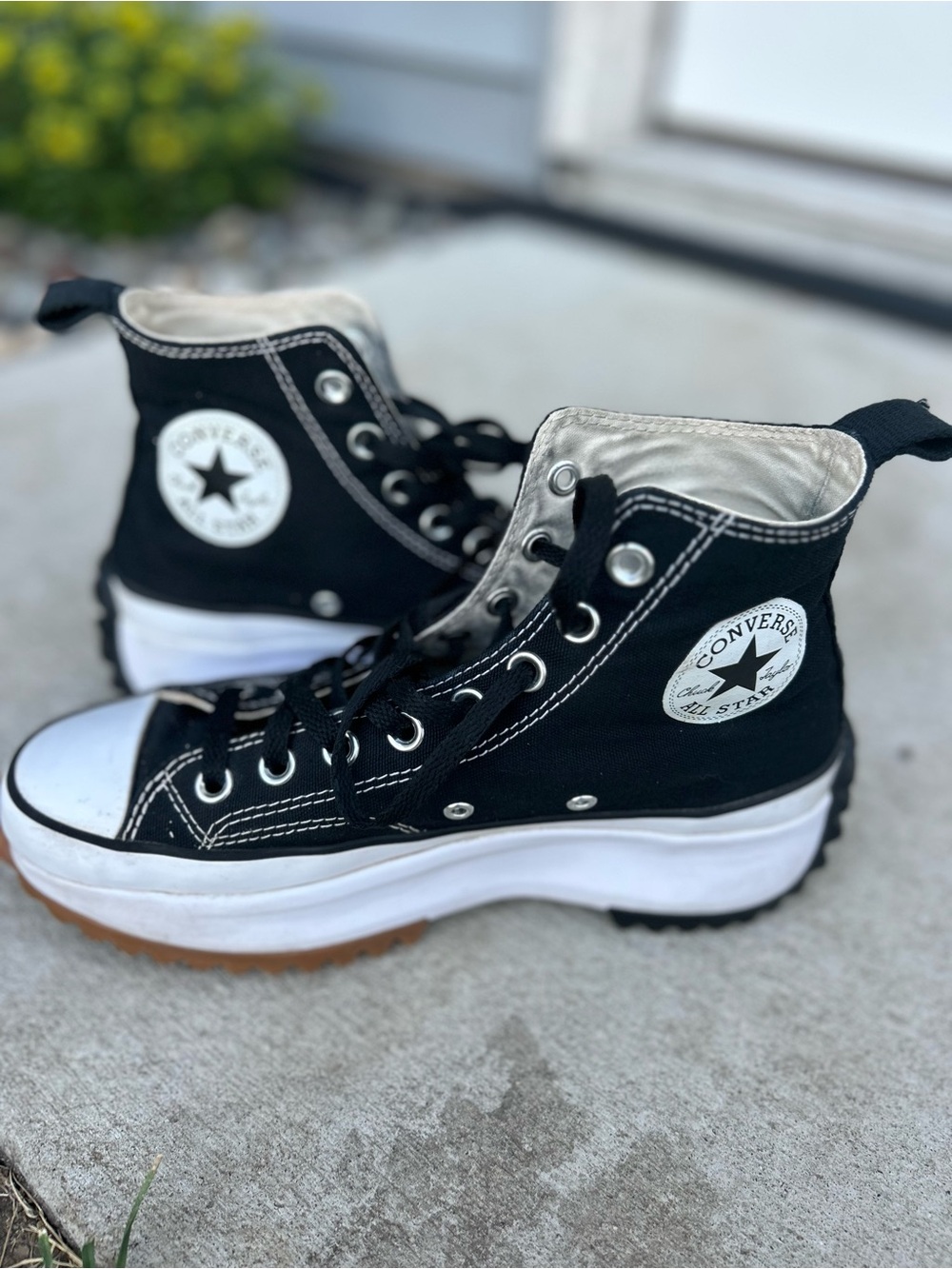 Converse Black & White Platform Chuck Taylor High Top Sneakers